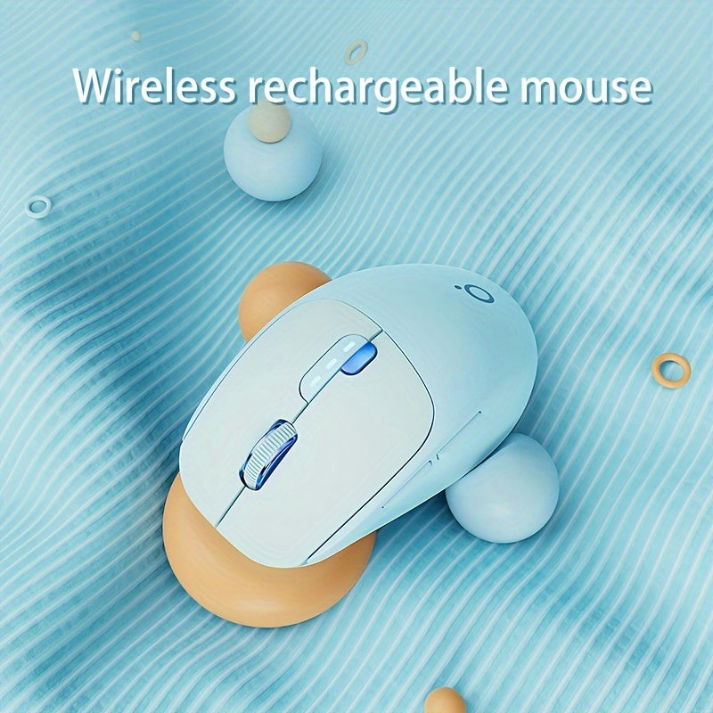 EWEADN Q5 Mini Wireless 2.4G+BT Rechargeable & Silent Mouse, Featuring a Type-C Charging Port And a One-Key Return Function, Ideal for Office Work, Esports, And Home Use, Compatible with Both Laptops And Desktop Computers for Gaming