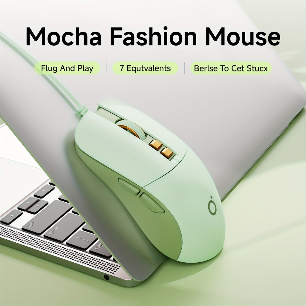 EWEADN Wired Casual Mouse, Silent And Chic with Vibrant LED Lighting, Great for Everyday Tasks And Gaming, Comfortable And Portable Design for Home And Office, Ideal for Laptops And Desktops, Works with Various Devices