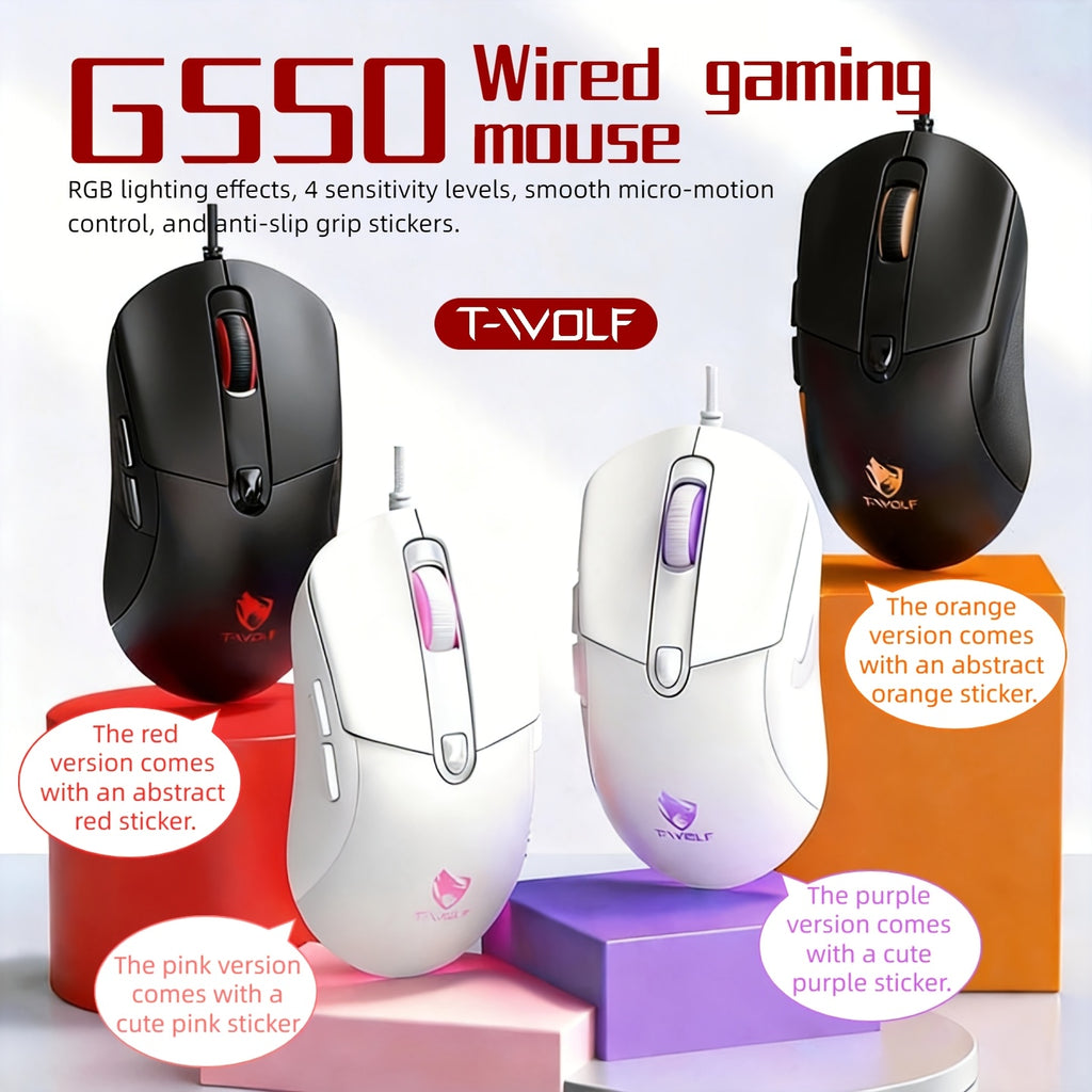 USB- Wired Gaming Mouse Compatible for PC & Laptop - Plug & Play Optical Right-Handed Mouse with Fast Response, Smooth Control, Plug-in for 7\u002FWork & Gaming (No Required)