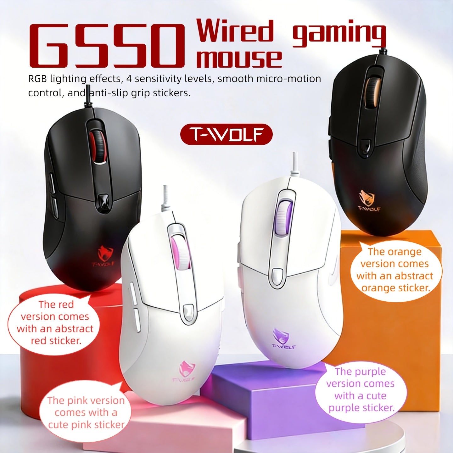 USB- Wired Gaming Mouse Compatible for PC & Laptop - Plug & Play Optical Right-Handed Mouse with Fast Response, Smooth Control, Plug-in for 7\u002FWork & Gaming (No Required)