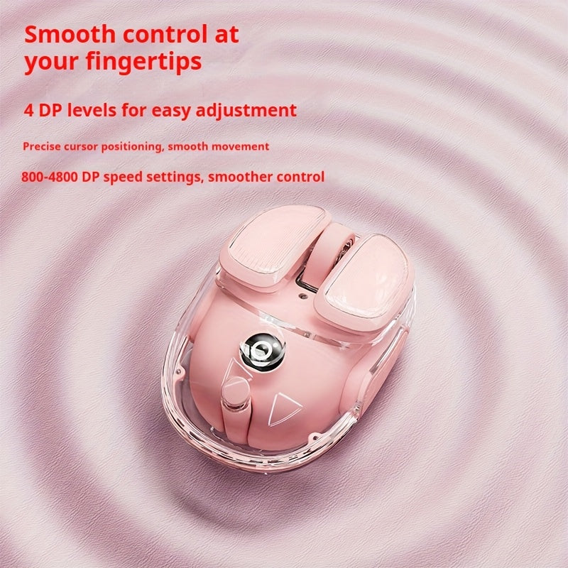 EWEADN Wireless Transparent Mini Mouse, Creamy Potato-Shaped BT\u002F2. 4G Dual-Mode Design, Silent Click, Lightweight & Ergonomic, Rechargeable and Portable, Perfect for Laptop, Tablet, Phone, Office, Home & Travel, Wireless Mouse, Tablet Accessory