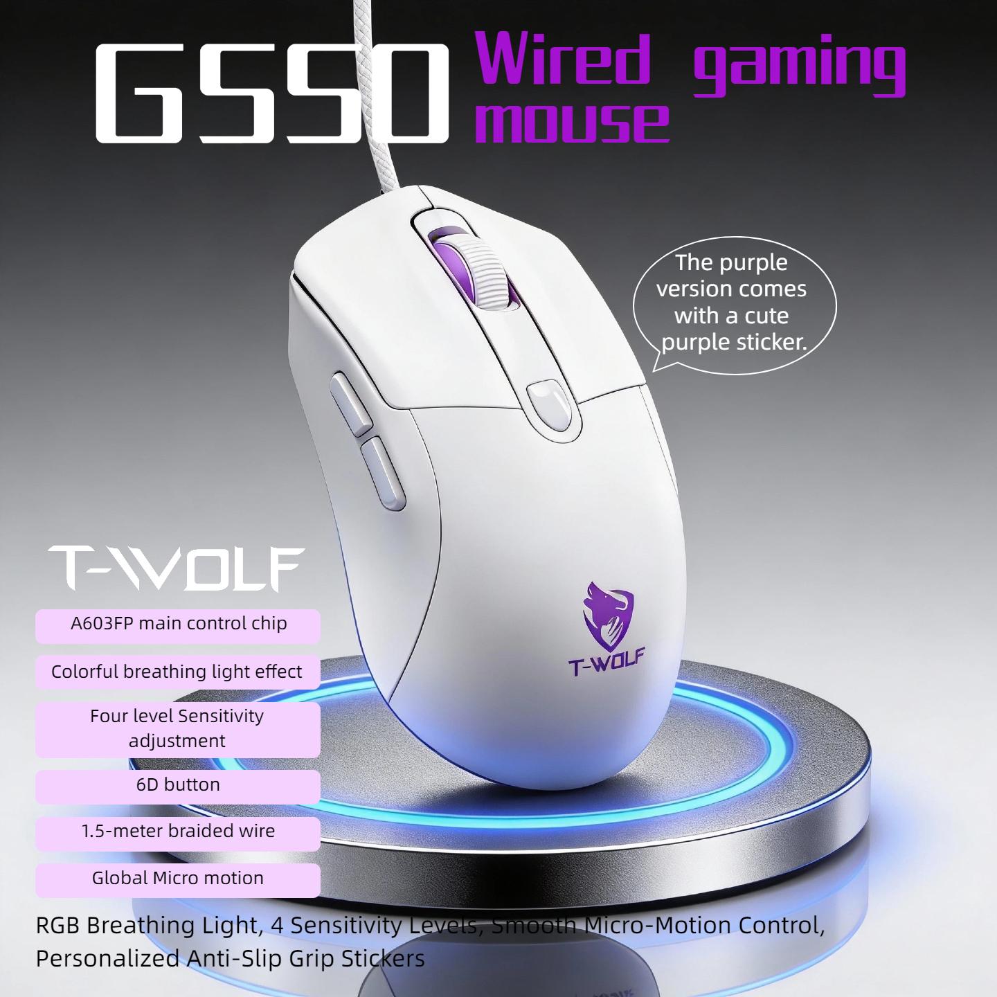 USB- Wired Gaming Mouse Compatible for PC & Laptop - Plug & Play Optical Right-Handed Mouse with Fast Response, Smooth Control, Plug-in for 7\u002FWork & Gaming (No Required)
