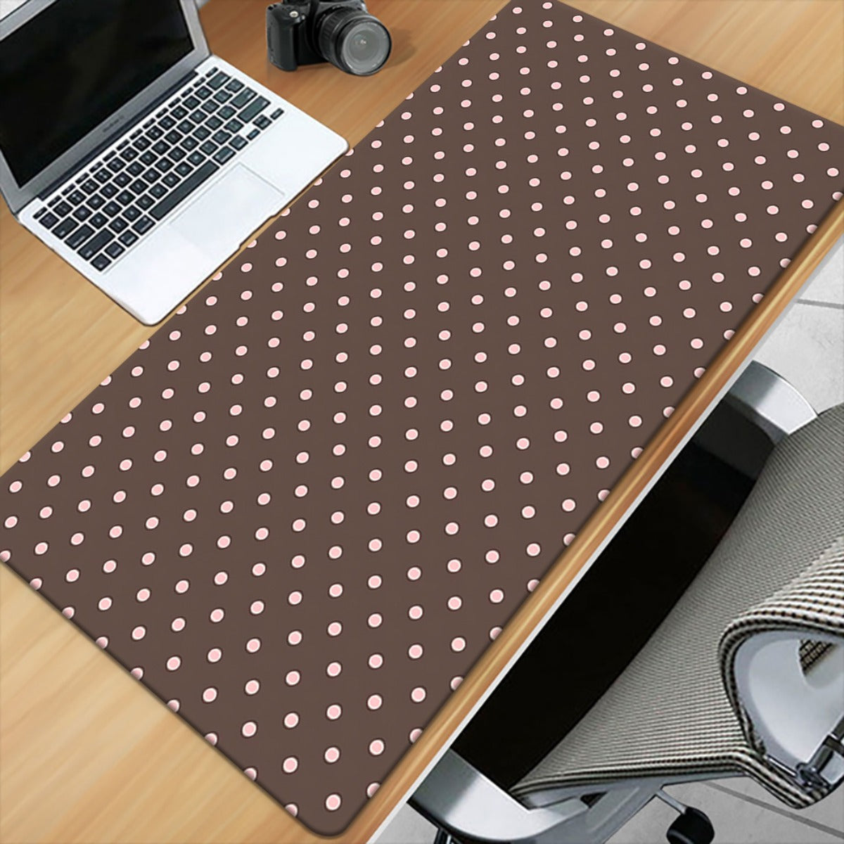 1pc of Brown Polka Dot Desk Pad Suitable for Gaming And Office Decoration, Featuring a Non-Slip Rubber Base, Extra-Large Size for Computer Use, Versatile Mouse Pad for Office Settings, Large XXL Mouse Pad