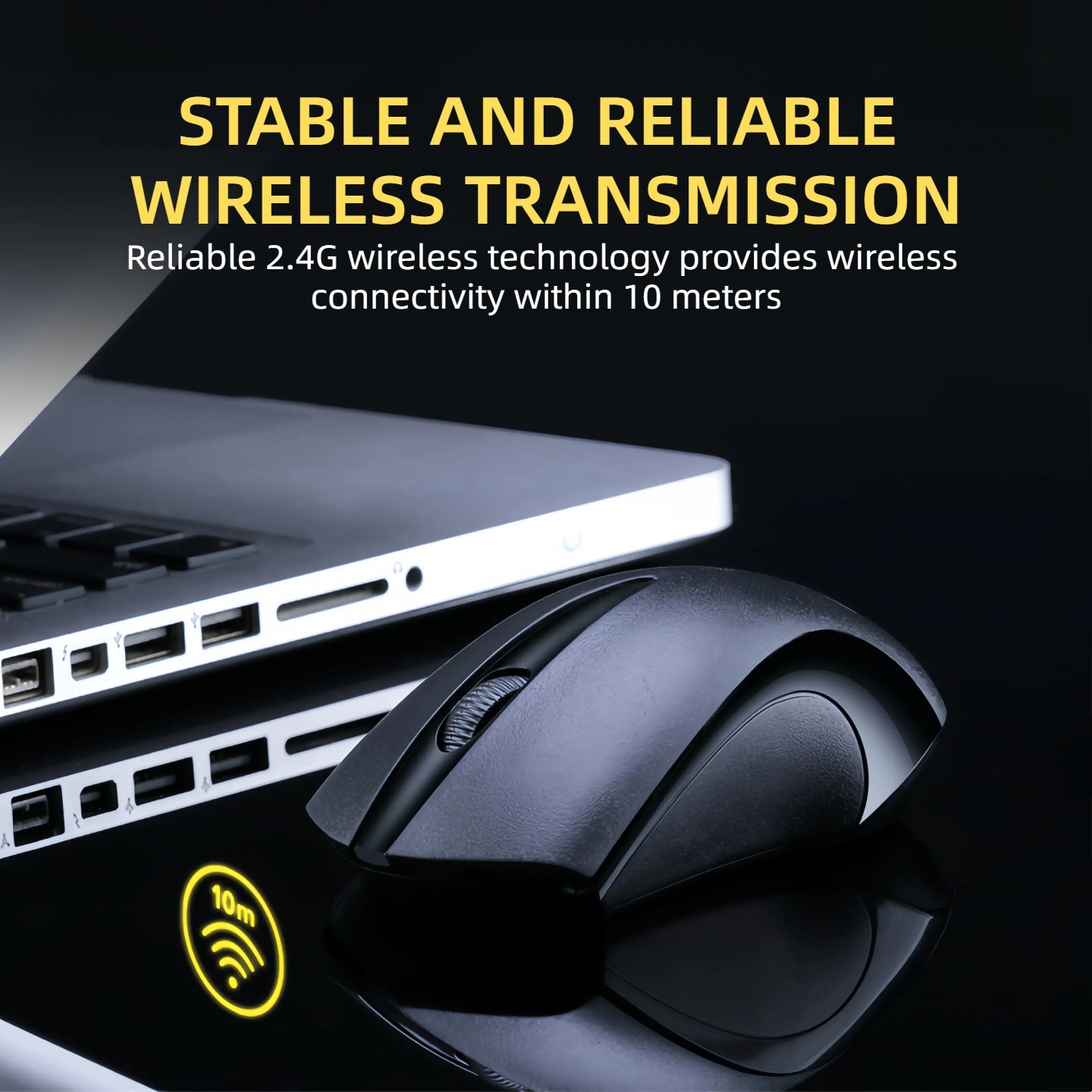 T-WOLF Portable Wireless Mouse- 2.4G Nano Receiver, Long Battery Life, Ergonomic Optical Mouse, Simple Stylish Work Home Study Mouse for Laptop, PC, Tablet- Black, White& Pink