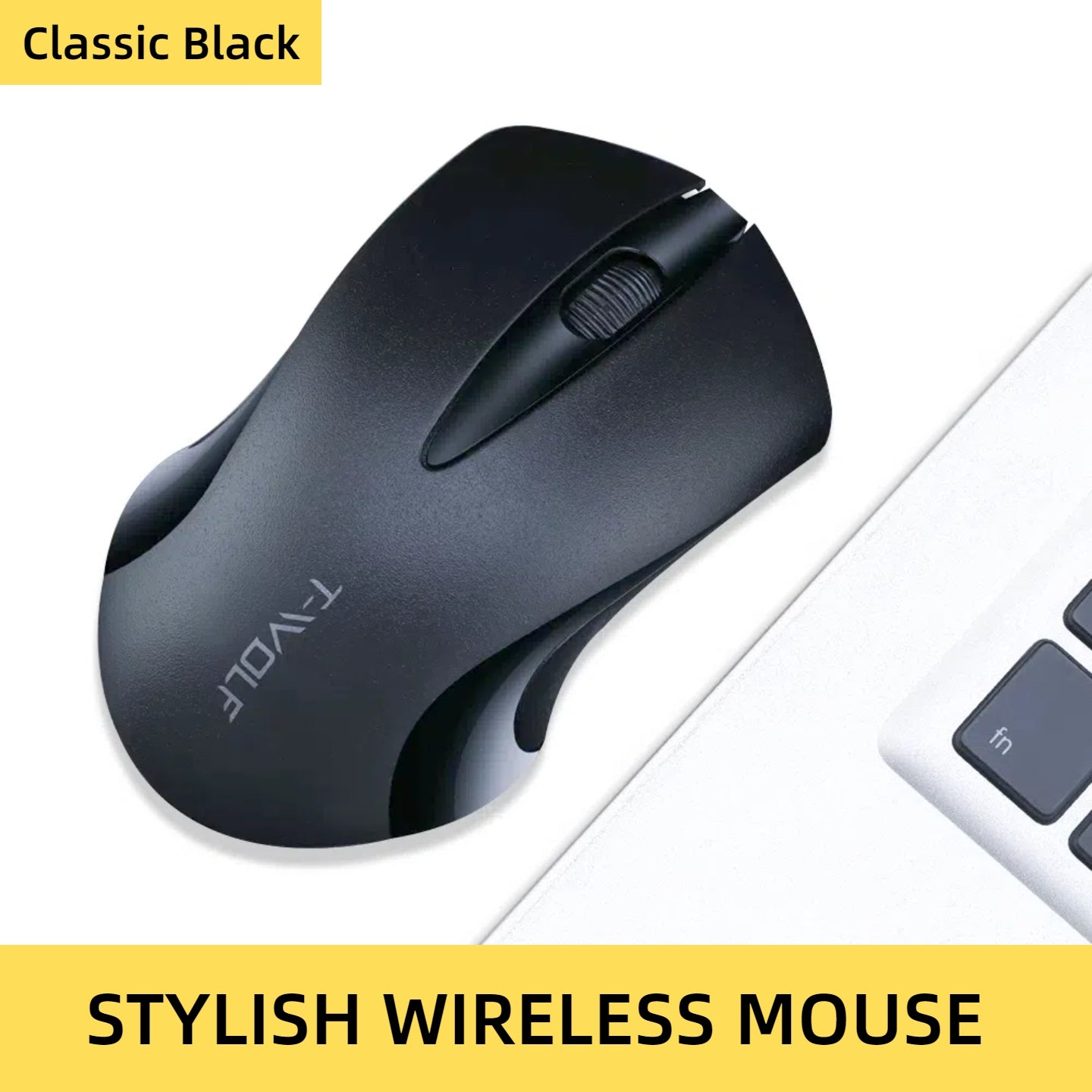 T-WOLF Portable Wireless Mouse- 2.4G Nano Receiver, Long Battery Life, Ergonomic Optical Mouse, Simple Stylish Work Home Study Mouse for Laptop, PC, Tablet- Black, White& Pink