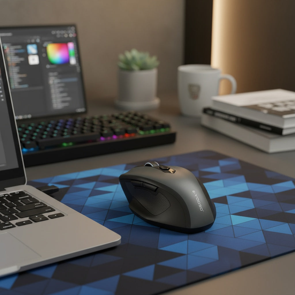 E-YOOSO 1pc 2.4G Wireless Mouse Features Power-Saving Mode And Low Battery Reminder, with Standby And Sleep Functions. The Mouse Is Plug-And-Play, Suitable for Laptops, Desktop Computers, Office Use, Gaming