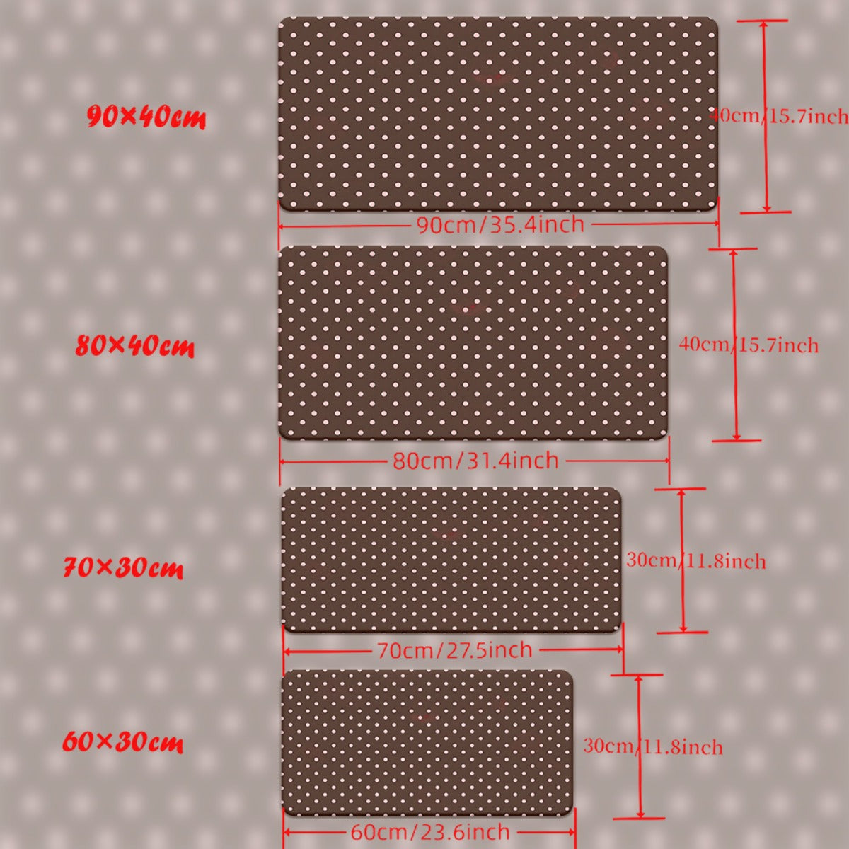 1pc of Brown Polka Dot Desk Pad Suitable for Gaming And Office Decoration, Featuring a Non-Slip Rubber Base, Extra-Large Size for Computer Use, Versatile Mouse Pad for Office Settings, Large XXL Mouse Pad