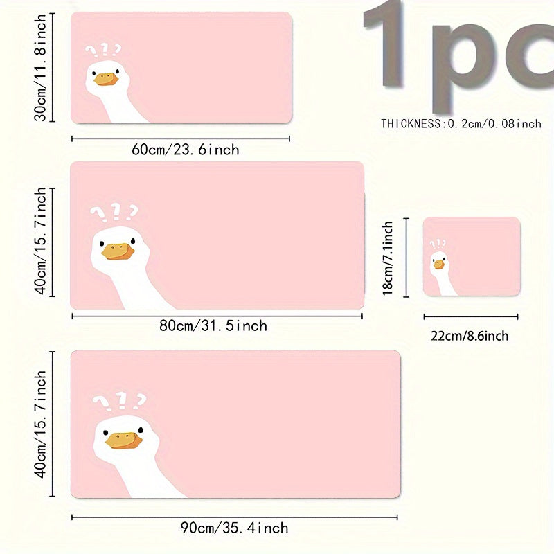 1pcs Large Office\u002F Gaming Mouse Pad Cute Confused Goose on  Background | Non-Slip, Washable | Suitable for Office, Dorm, and Gaming Desk - A Perfect Gift for Students, Gamers, and Office Workers
