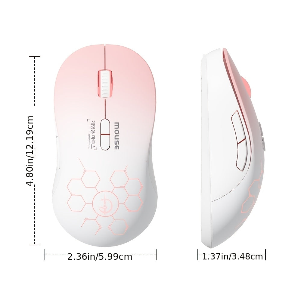 Wireless Gaming Mouse, Rechargeable, 2.4G Wireless Mouse With USB Receiver, Wireless Compatible, With Cool RGB Breathing Light And Battery Indicator, Laptop Mouse, 7 Buttons, Portable, Suitable For Laptops, Desktop Computers And PCs