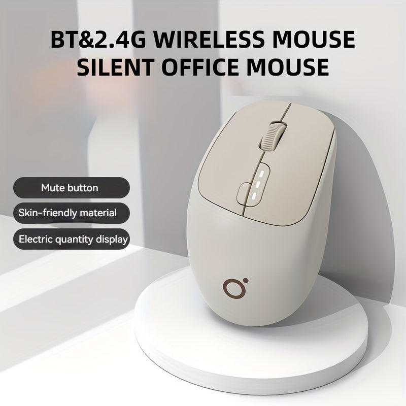 EWEADN Q5 Mini Wireless 2.4G+BT Rechargeable & Silent Mouse, Featuring a Type-C Charging Port And a One-Key Return Function, Ideal for Office Work, Esports, And Home Use, Compatible with Both Laptops And Desktop Computers for Gaming