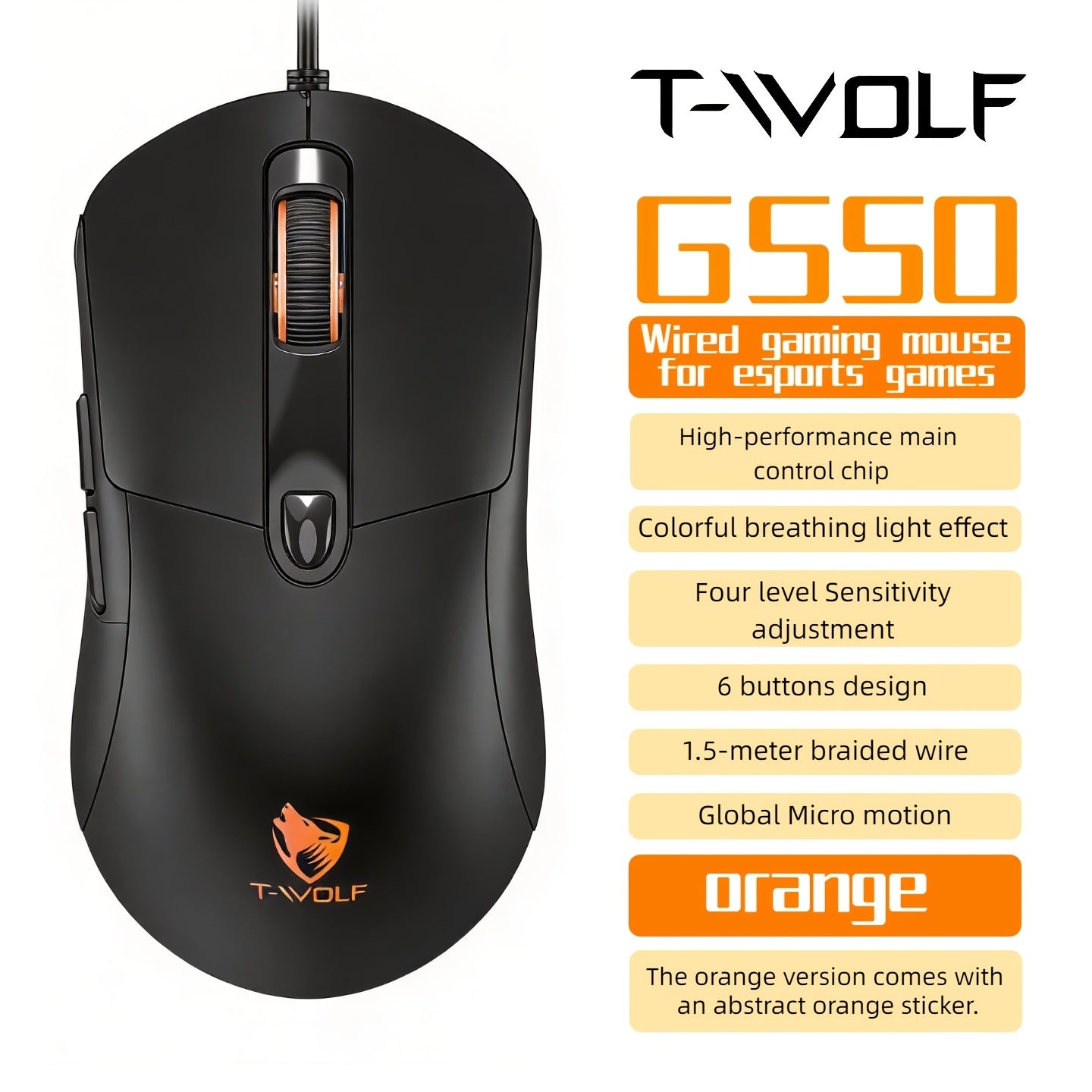 USB- Wired Gaming Mouse Compatible for PC & Laptop - Plug & Play Optical Right-Handed Mouse with Fast Response, Smooth Control, Plug-in for 7\u002FWork & Gaming (No Required)