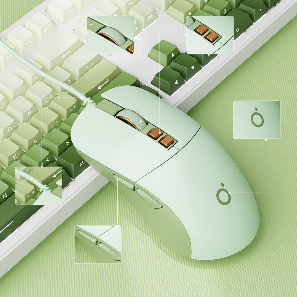 EWEADN Wired Casual Mouse, Silent And Chic with Vibrant LED Lighting, Great for Everyday Tasks And Gaming, Comfortable And Portable Design for Home And Office, Ideal for Laptops And Desktops, Works with Various Devices