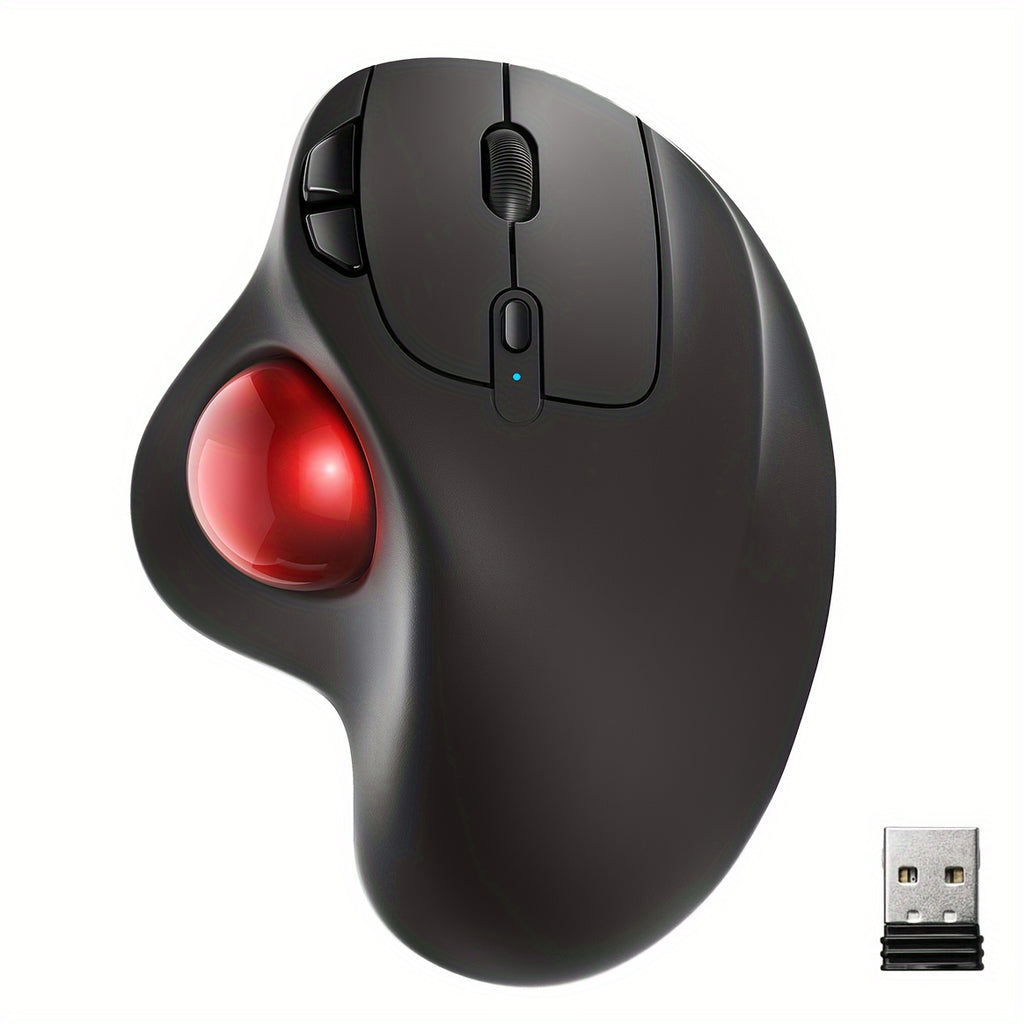 Nulea M501 Wireless Trackball Mouse, Rechargeable Ergonomic, Easy Thumb Control, Precise & Smooth Tracking, 3 Device Connection (Wireless Or USB Receiver), Compatible For PC, Laptop, Mac, Windows, Valentines Gifts