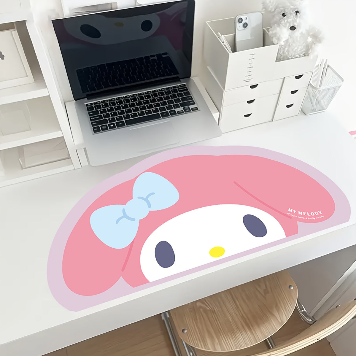 1pc Sanrio Hello Kitty Large Mouse Pad Desk Mat - Cute Pink and Black Design with Bow, Rubber Base, Durable Technical Fabric Suitable for Office and Gaming Computer Keyboards, Desk Mat | Cute Desk Accessory | Durable Mouse Pad, Desk Mat