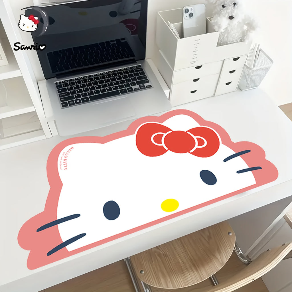 1pc Sanrio Hello Kitty Large Mouse Pad Desk Mat - Cute Pink and Black Design with Bow, Rubber Base, Durable Technical Fabric Suitable for Office and Gaming Computer Keyboards, Desk Mat | Cute Desk Accessory | Durable Mouse Pad, Desk Mat