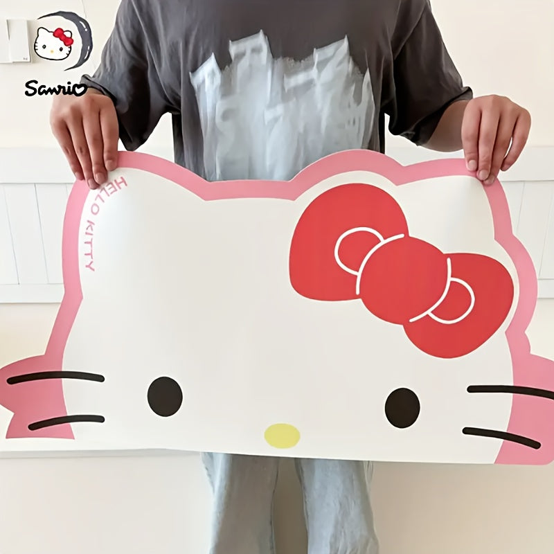1pc Sanrio Hello Kitty Large Mouse Pad Desk Mat - Cute Pink and Black Design with Bow, Rubber Base, Durable Technical Fabric Suitable for Office and Gaming Computer Keyboards, Desk Mat | Cute Desk Accessory | Durable Mouse Pad, Desk Mat