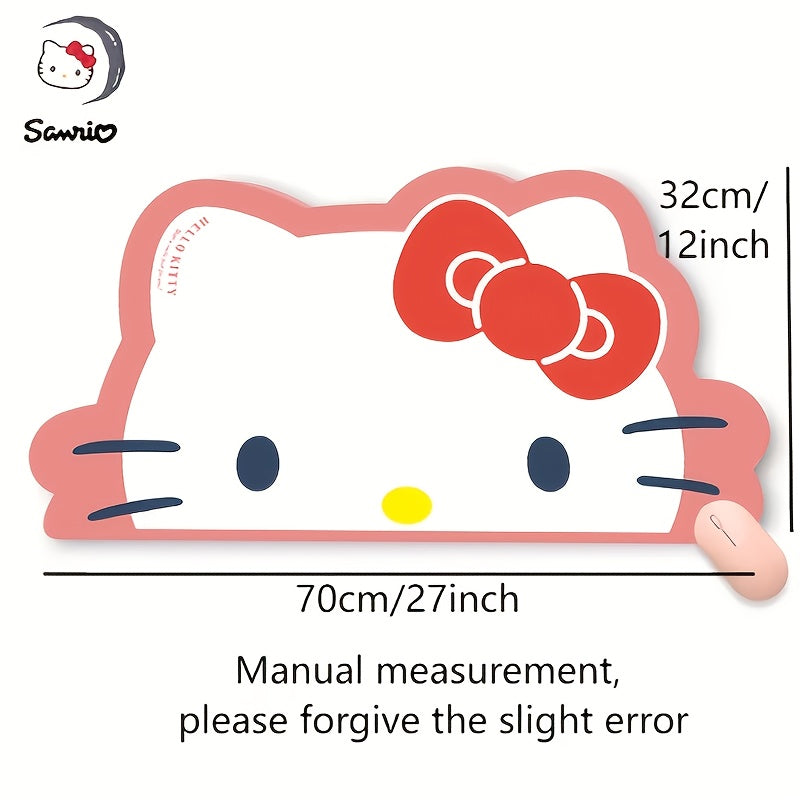 1pc Sanrio Hello Kitty Large Mouse Pad Desk Mat - Cute Pink and Black Design with Bow, Rubber Base, Durable Technical Fabric Suitable for Office and Gaming Computer Keyboards, Desk Mat | Cute Desk Accessory | Durable Mouse Pad, Desk Mat