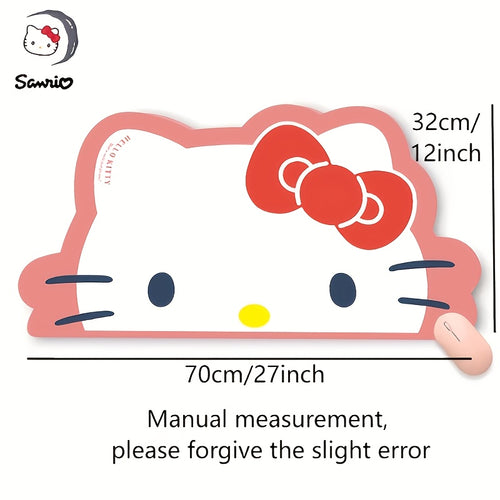 1pc Sanrio Hello Kitty Large Mouse Pad Desk Mat - Cute Pink and Black Design with Bow, Rubber Base, Durable Technical Fabric Suitable for Office and Gaming Computer Keyboards, Desk Mat | Cute Desk Accessory | Durable Mouse Pad, Desk Mat