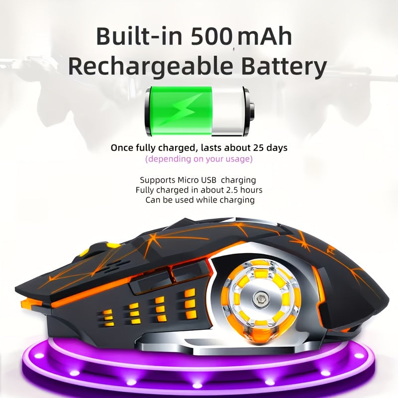 BT+ 2.4G Wireless Mouse | RGB Gaming Mouse, Rechargeable Dual-mode, Silent Click, Long Battery Life, Universal Ergonomic Design for Both Left and Right Hands - Suitable for Office and Gaming - Computer\u002FLaptop