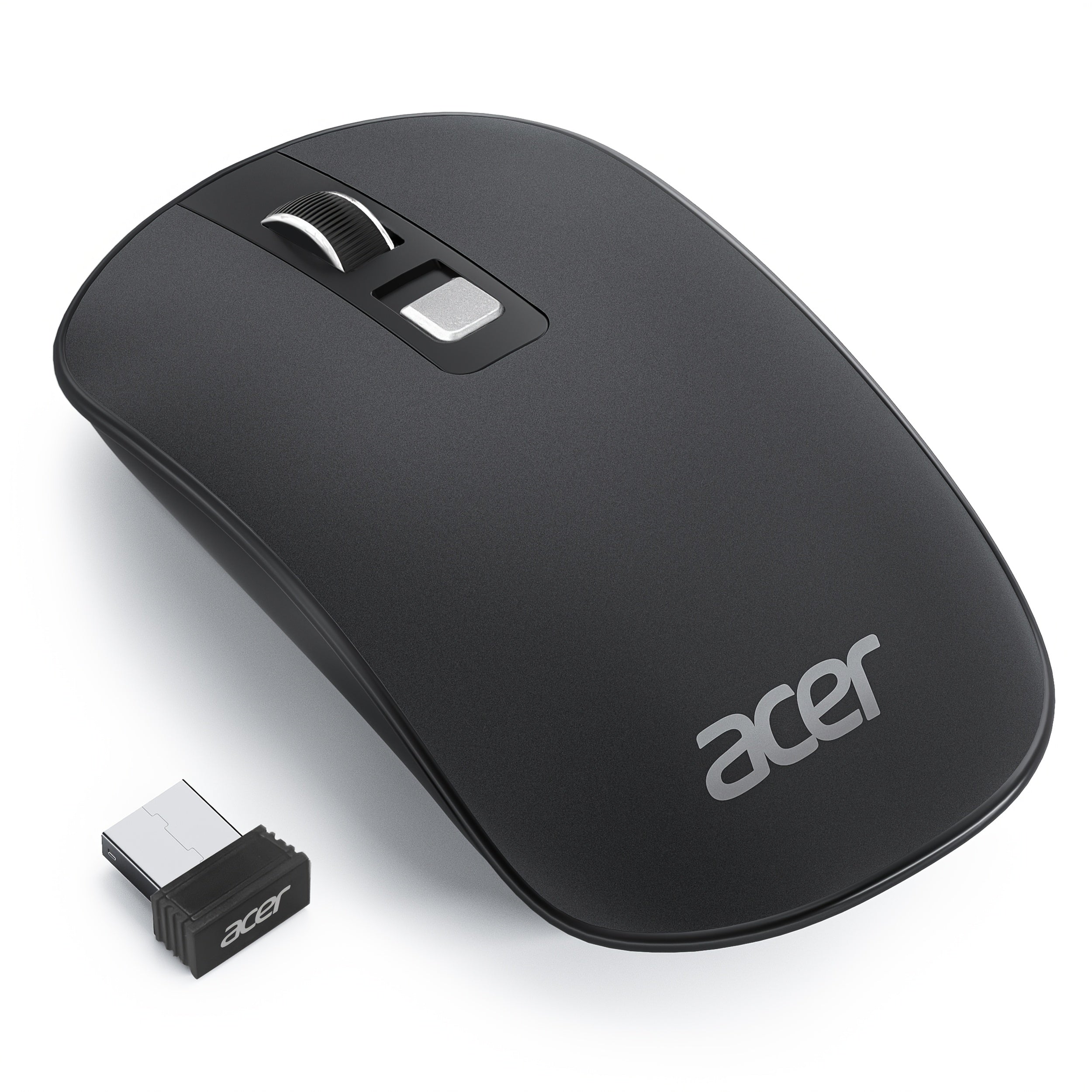 ACER 2.4G Slim USB Wireless Mouse | Right-Handed, Optical Sensor, Battery Powered, Portable for Laptop, Desktop, PC with 4 Buttons