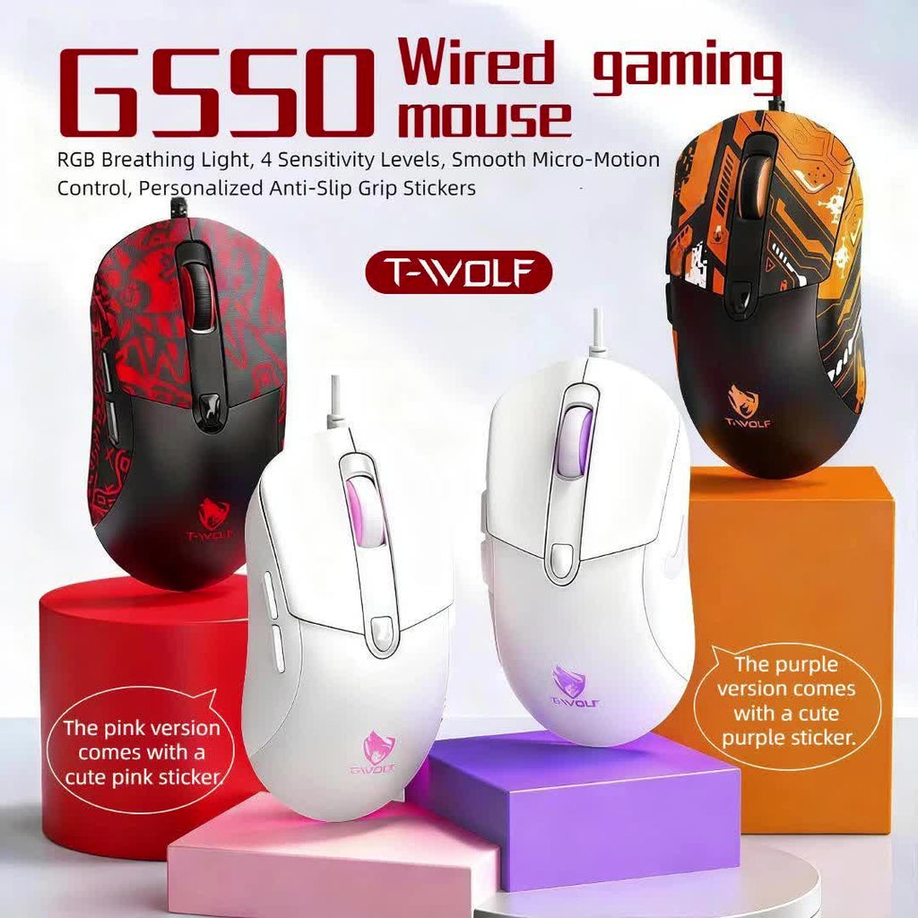 USB- Wired Gaming Mouse Compatible for PC & Laptop - Plug & Play Optical Right-Handed Mouse with Fast Response, Smooth Control, Plug-in for 7\u002FWork & Gaming (No Required)