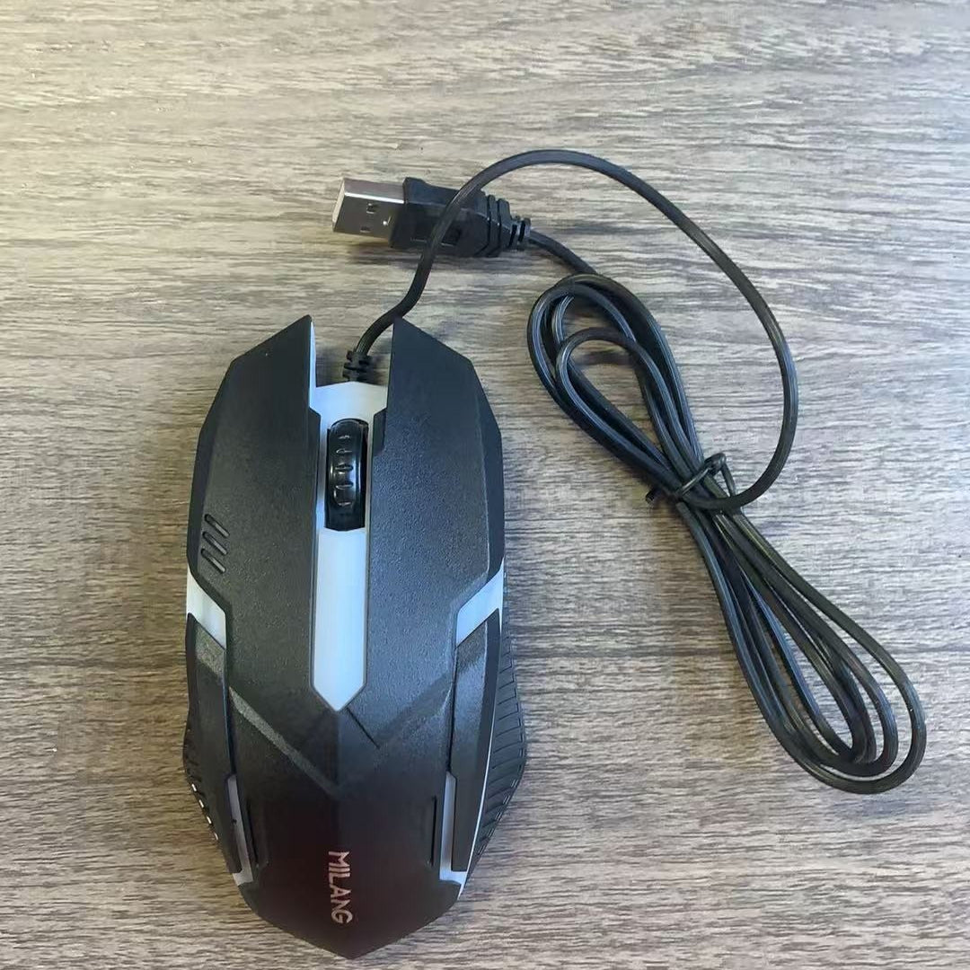 1pc Multi-Color Optional USB Desktop Computer Laptop Seven-Color Illuminated Mouse, Electronic Competition Office Gaming USB Wired Mouse, Battery Not Included, USB Plug-in Use