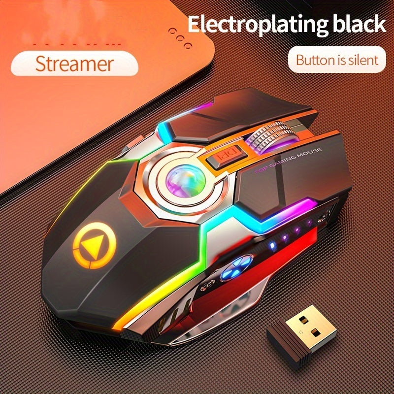 Silent Wireless Mouse YINDIAO Rechargeable Wireless Mouse | Silent Click, Ambidextrous, Animal Print, Optical Movement Detection, USB Charging, for Office and Gaming Desktop Computers, Notebook Mouse