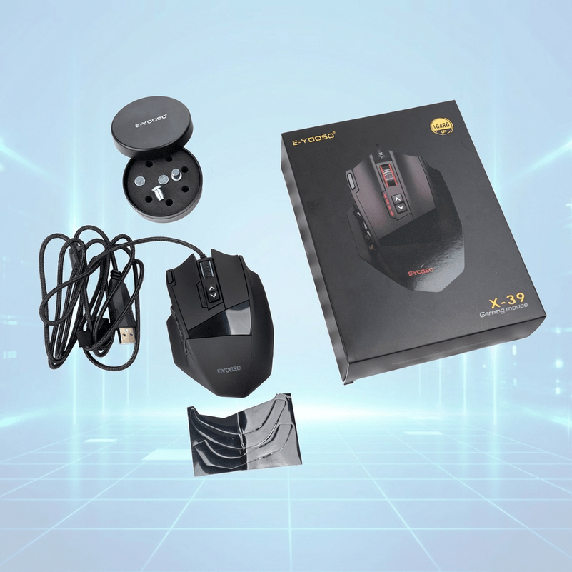 Wired Gaming Mouse with 18 Programmable Keys, RGB Lighting, 8 Weights, Perfect As a Gift for Your Boyfriend