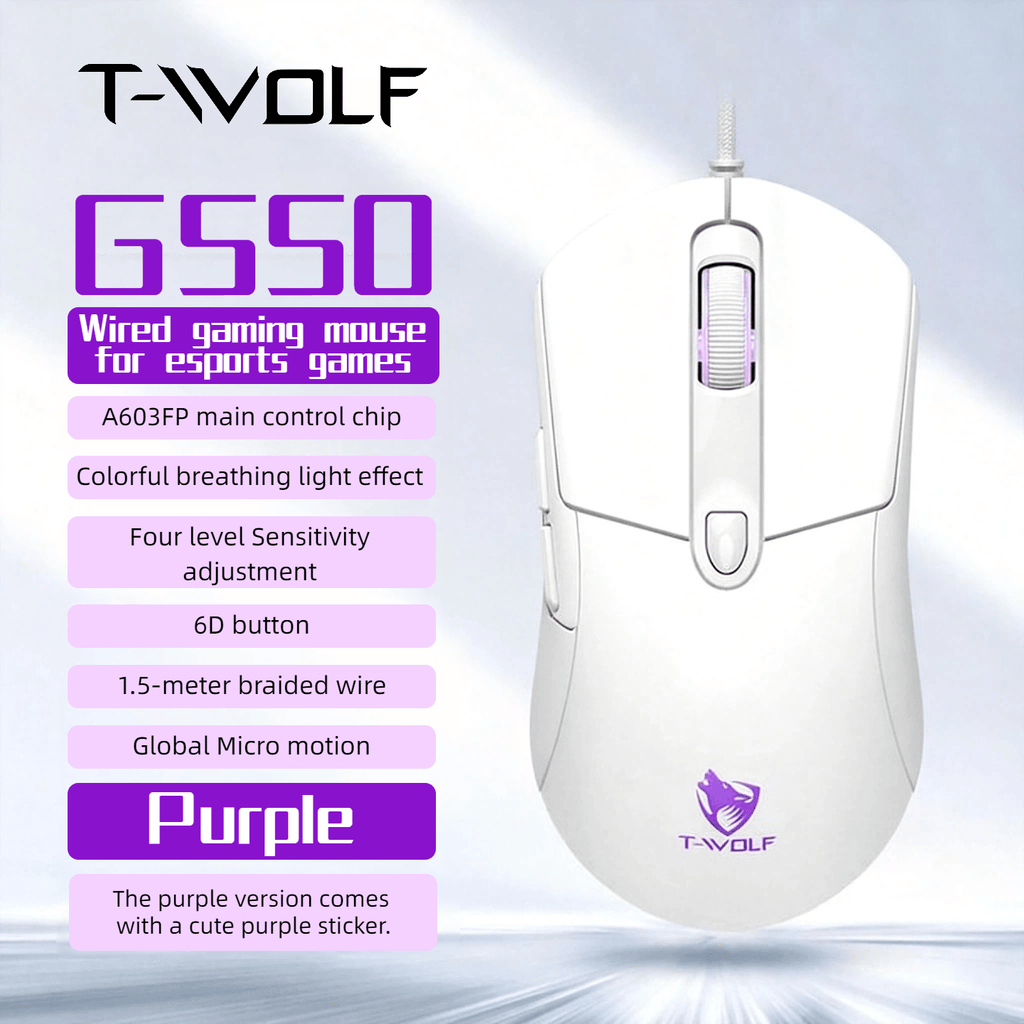 USB- Wired Gaming Mouse Compatible for PC & Laptop - Plug & Play Optical Right-Handed Mouse with Fast Response, Smooth Control, Plug-in for 7\u002FWork & Gaming (No Required)