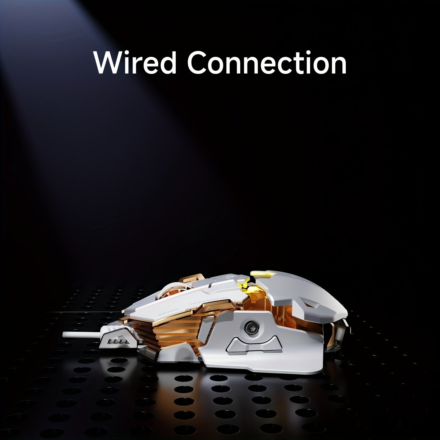 EWEADN G5 USB Wired Gaming Mouse Silent or Audible Optional Metal Mechanical Mouse Gamer with 8 Buttons Macro Function Keys, Support Tail Length Adjustment to Suit Different Hand Sizes Perfect for Desktop, Laptop, Computer, School