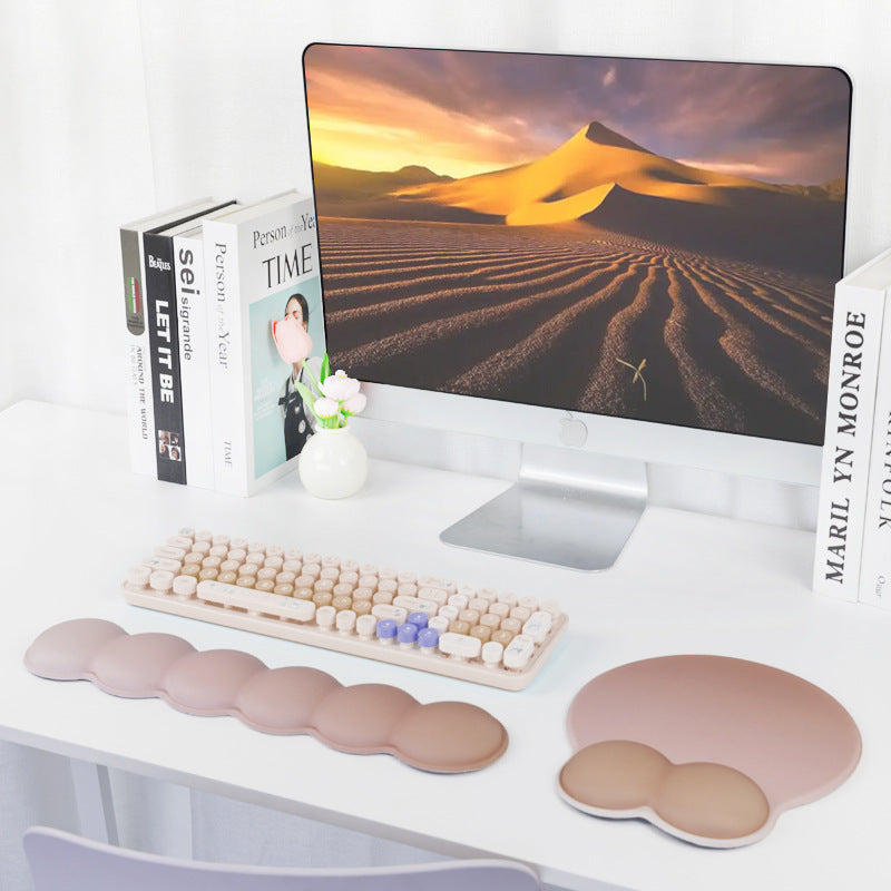 Thickened Anti-Slip Gradient Color Wrist Rest Set for Mouse Pad And Keyboard Pad, Designed for Office And Gaming Use on Computer Desktops