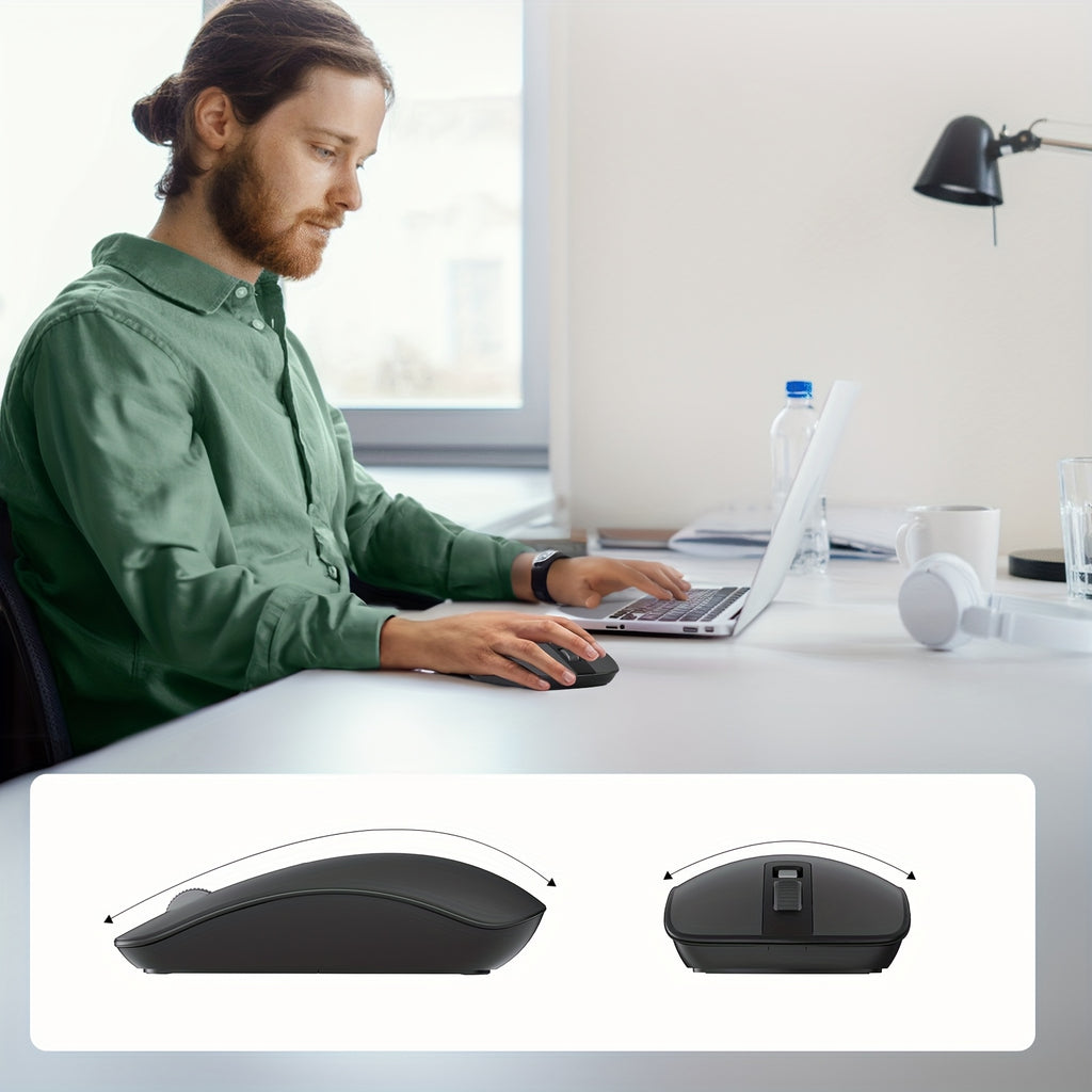 ACER 2.4G Slim USB Wireless Mouse | Right-Handed, Optical Sensor, Battery Powered, Portable for Laptop, Desktop, PC with 4 Buttons