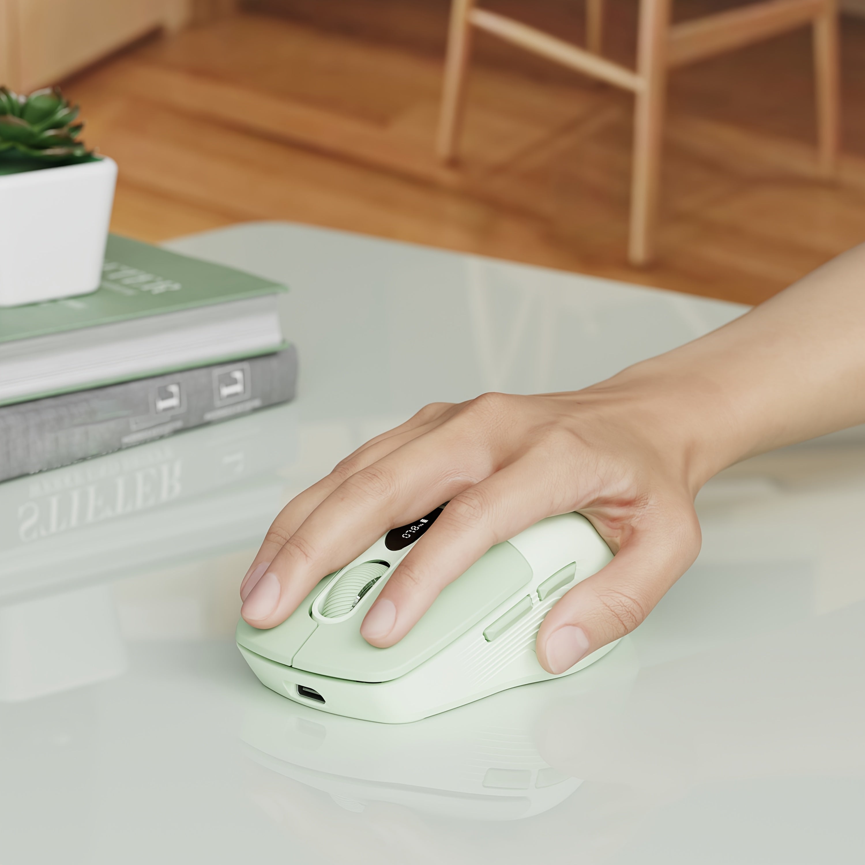 EWEADN Compact Rechargeable Quiet Mouse Featuring 2.4G Wireless And Wireless, Type-C Charging Port, Perfect for Office Work, Gaming, And Home Use, Compatible with Laptops And Desktop Computers, Available in Green And Blue Purple