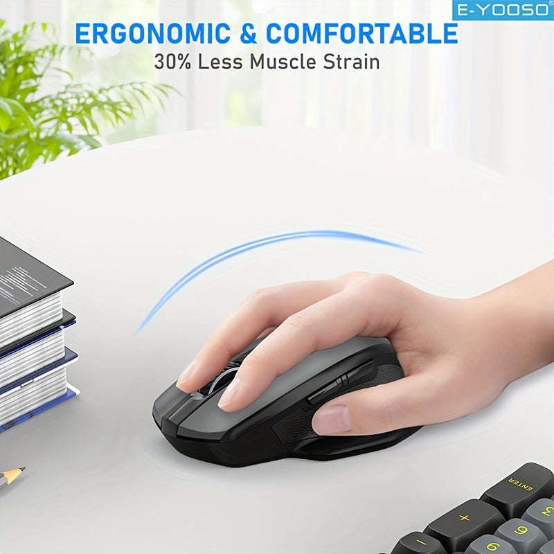 E-YOOSO 1pc 2.4G Wireless Mouse Features Power-Saving Mode And Low Battery Reminder, with Standby And Sleep Functions. The Mouse Is Plug-And-Play, Suitable for Laptops, Desktop Computers, Office Use, Gaming