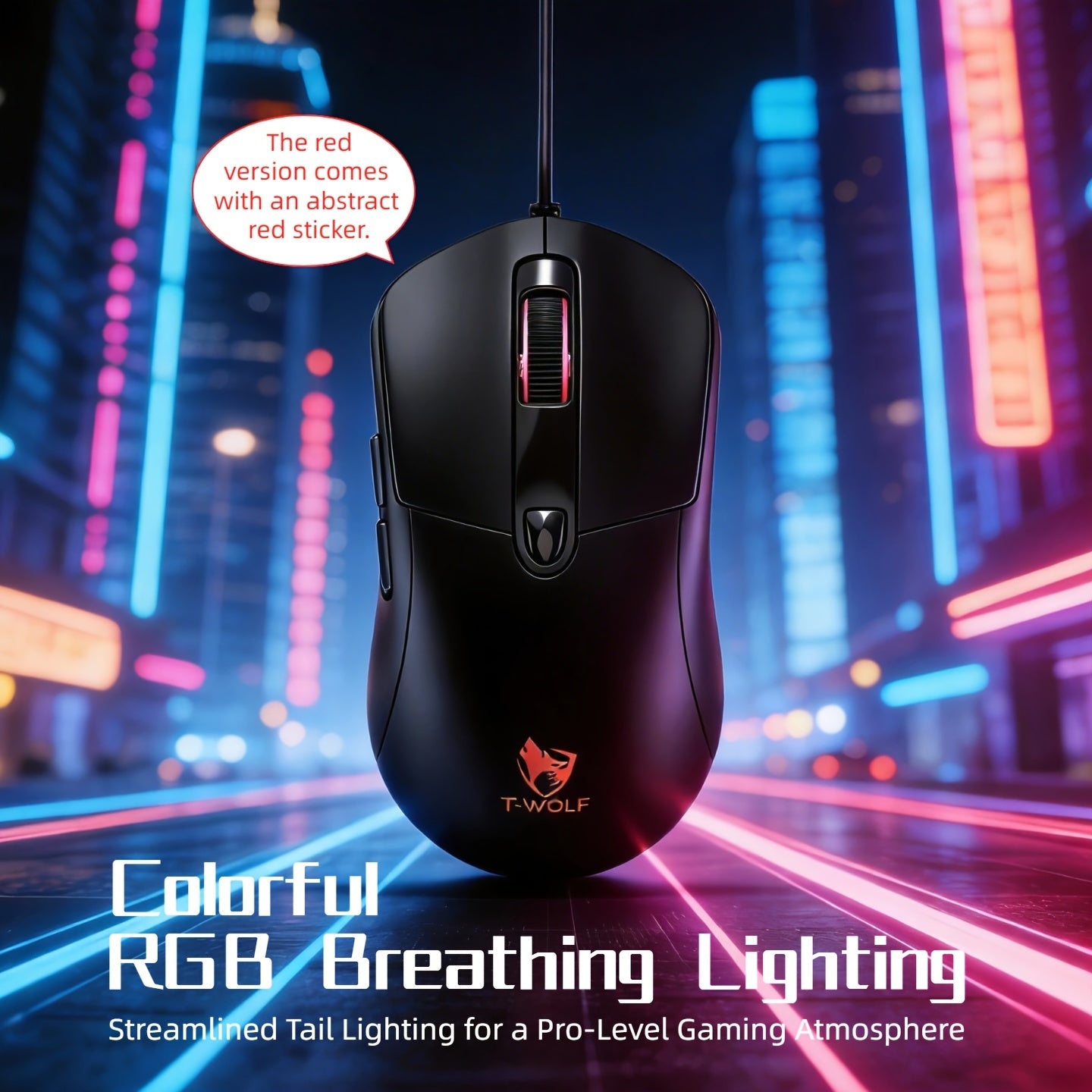 USB- Wired Gaming Mouse Compatible for PC & Laptop - Plug & Play Optical Right-Handed Mouse with Fast Response, Smooth Control, Plug-in for 7\u002FWork & Gaming (No Required)