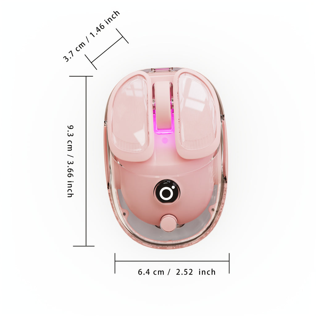 EWEADN Wireless Transparent Mini Mouse, Creamy Potato-Shaped BT\u002F2. 4G Dual-Mode Design, Silent Click, Lightweight & Ergonomic, Rechargeable and Portable, Perfect for Laptop, Tablet, Phone, Office, Home & Travel, Wireless Mouse, Tablet Accessory