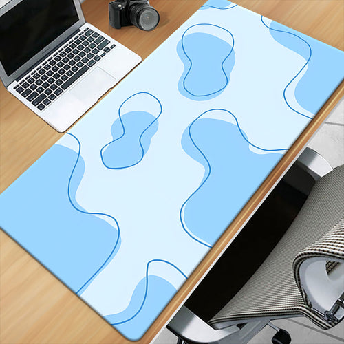 1 Blue Fluid Design High-definition Printed Desk Mat, with a Non-slip Rubber Base, Suitable for Gaming Setups, Office Desks, Home Workstations, Student Desks, and as a PC Keyboard Mat or Table Protect