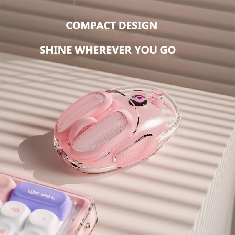 EWEADN Wireless Transparent Mini Mouse, Creamy Potato-Shaped BT\u002F2. 4G Dual-Mode Design, Silent Click, Lightweight & Ergonomic, Rechargeable and Portable, Perfect for Laptop, Tablet, Phone, Office, Home & Travel, Wireless Mouse, Tablet Accessory