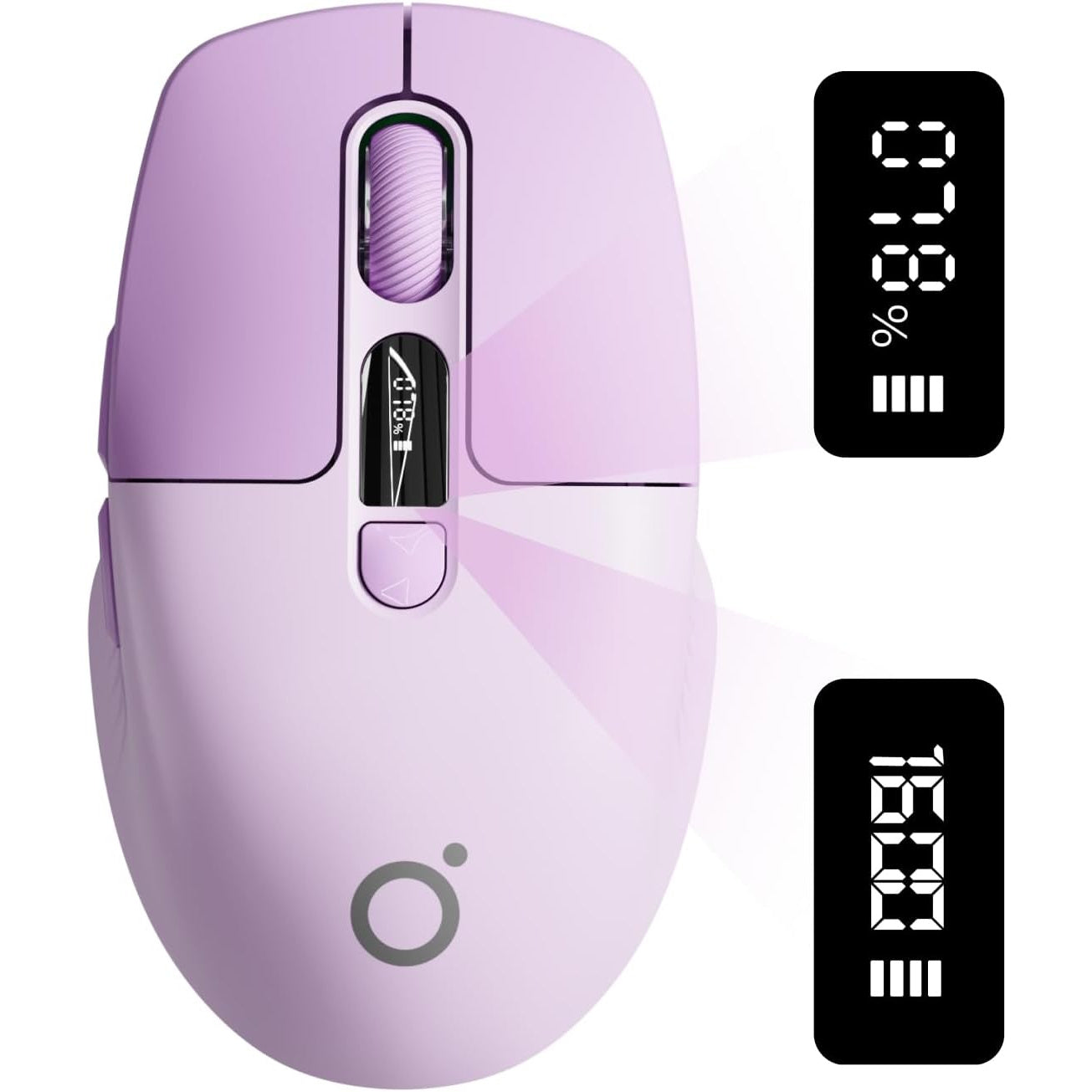 Q1 Smart Wireless Mouse Compatible for Wireless\u002F2.4G, Silent Operation, Type-C Rechargeable with Quick Charge, LED Display & Sensitivity Adjustment, 6-Button Mini Portable BT Mouse Suitable for Office, Gaming, Compatible for Laptop & Desktop (PC)