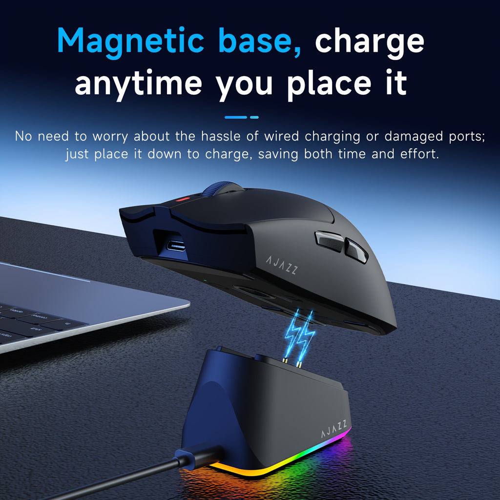 AJAZZ AJ139P V3 MAX Tri-mode Gaming Mouse 32K Flagship Performance, Ultra-fast Response | Excellent Choice for Both Office And Gaming, Charge Anytime, Say Goodbye to Wires | AJAZZ AJ139P V3 MAX Redefines The Wireless Experience