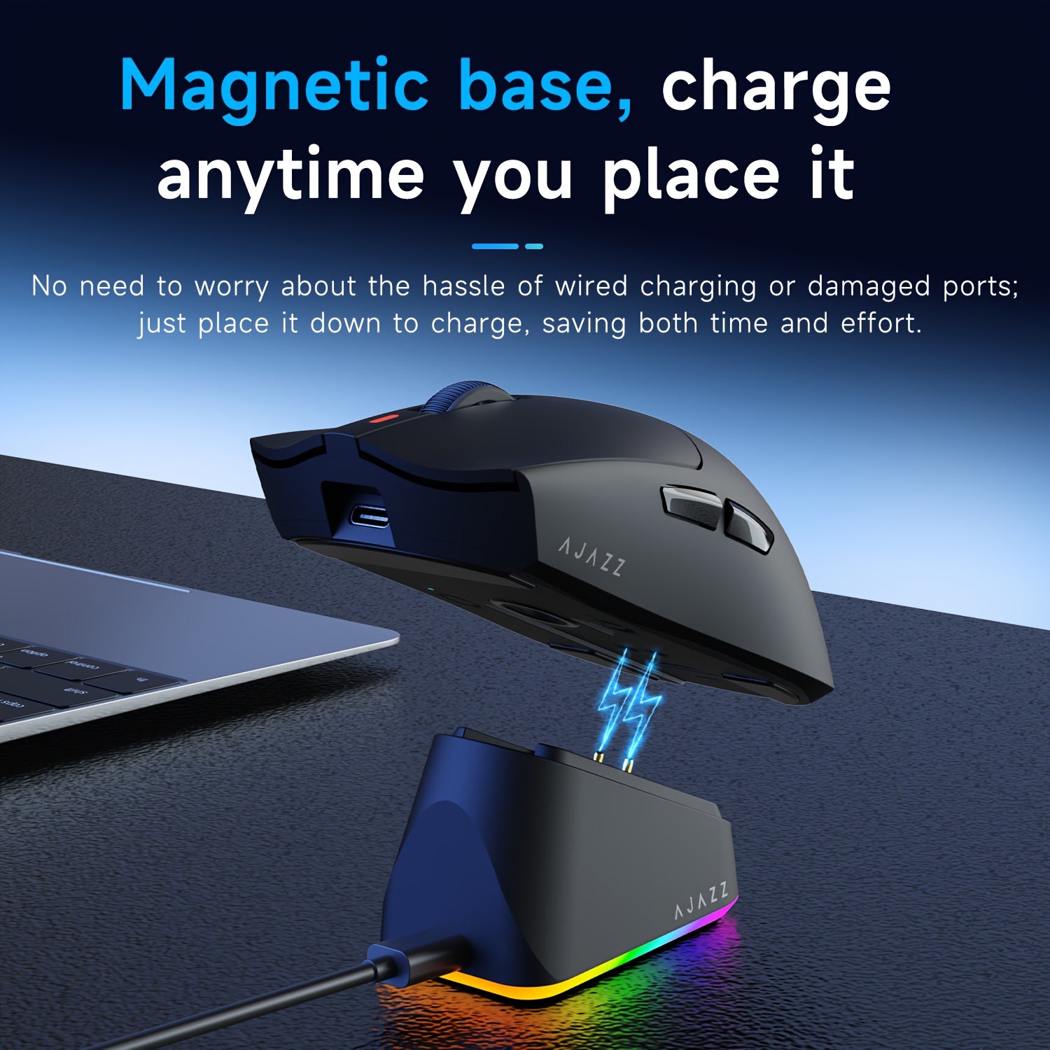 AJAZZ AJ139P V3 MC Wireless Mouse, Equipped with a Charging Dock, a Three-Mode Gaming Mouse, 800Mah Battery, PAW3311 Sensor, 1000 Polling Rate, Lightweight at 69G, Compatible with Win\u002FMac