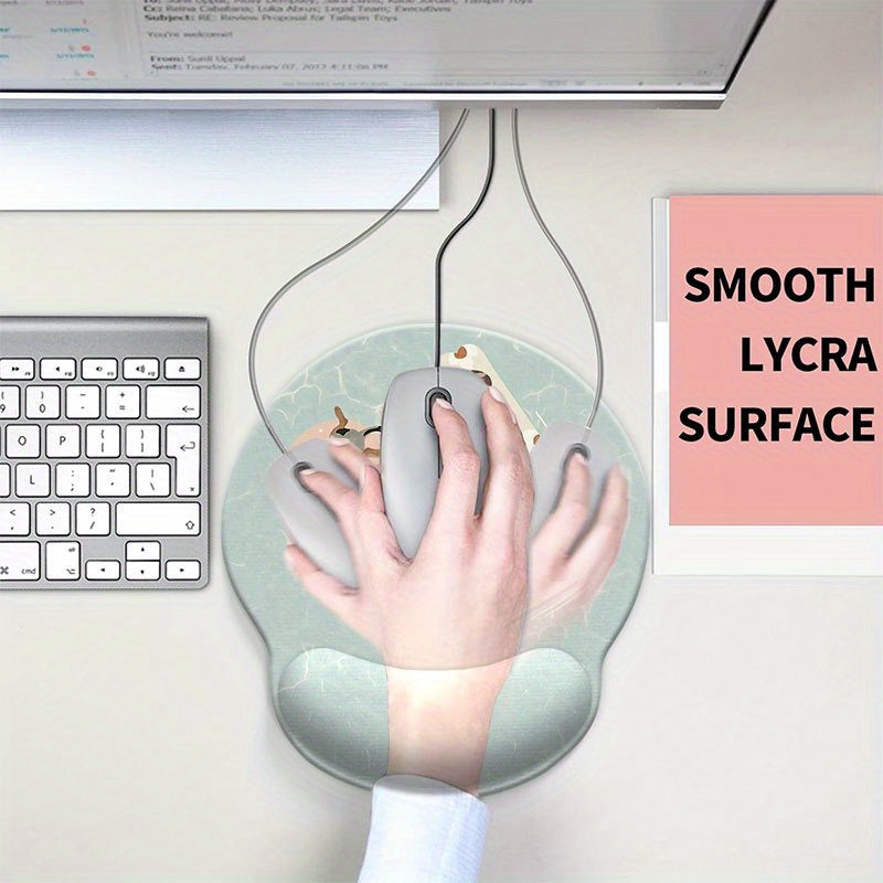 1pc a Mouse Pad Featuring a Small Dog Swimming Design, Designed Ergonomically with Wrist Support, a Non-Slip Base, And Comfort for Typing, Ideal for Both Gaming And Office Environments