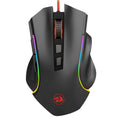 Redragon Wired Gaming Mouse with 7 Programmable RGB Backlight, 7200 DPI, Smooth Feet Pads, Fiber Cable, Multi-System Compatible, 8 Programmable Buttons Ergonomic Mouse, Compatible with Windows XP\u002FVista\u002FWin7\u002FWin8\u002FWin10\u002FWin11