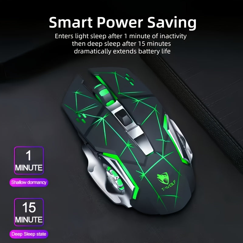 BT+ 2.4G Wireless Mouse | RGB Gaming Mouse, Rechargeable Dual-mode, Silent Click, Long Battery Life, Universal Ergonomic Design for Both Left and Right Hands - Suitable for Office and Gaming - Computer\u002FLaptop