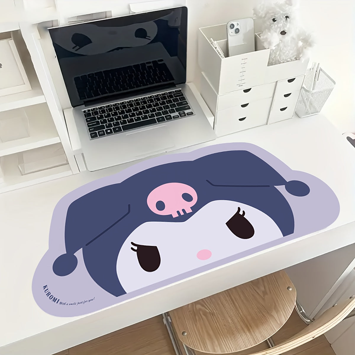 1pc Sanrio Hello Kitty Large Mouse Pad Desk Mat - Cute Pink and Black Design with Bow, Rubber Base, Durable Technical Fabric Suitable for Office and Gaming Computer Keyboards, Desk Mat | Cute Desk Accessory | Durable Mouse Pad, Desk Mat
