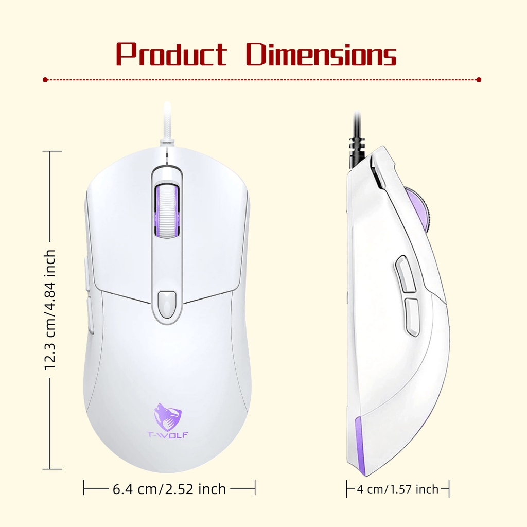 USB- Wired Gaming Mouse Compatible for PC & Laptop - Plug & Play Optical Right-Handed Mouse with Fast Response, Smooth Control, Plug-in for 7\u002FWork & Gaming (No Required)