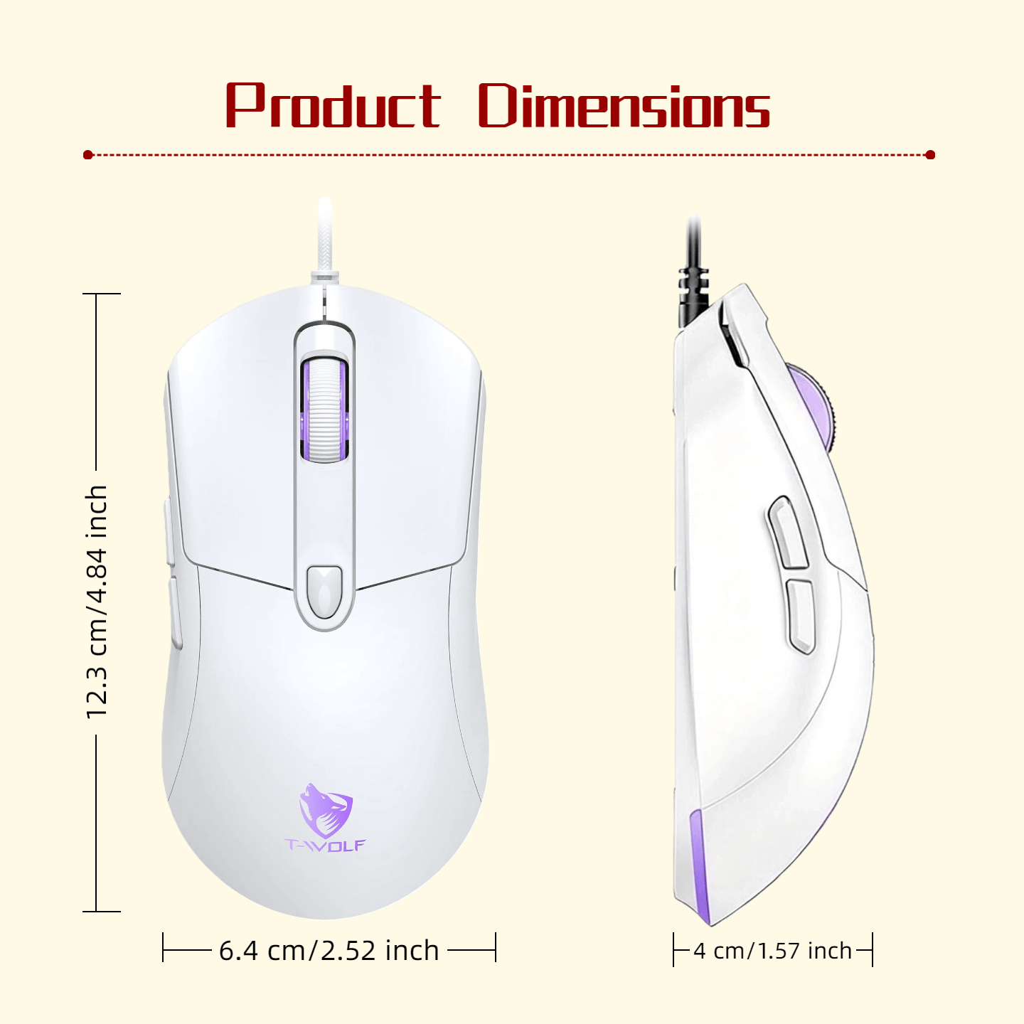 USB- Wired Gaming Mouse Compatible for PC & Laptop - Plug & Play Optical Right-Handed Mouse with Fast Response, Smooth Control, Plug-in for 7\u002FWork & Gaming (No Required)